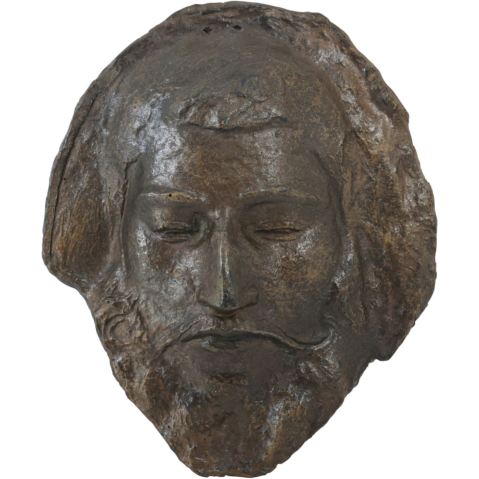 after Paul Gauguin,  Life - Death Mask 11 in. x 9 in., Hard Cast Plaster Composition, Bronzed Patina (1 of 10)