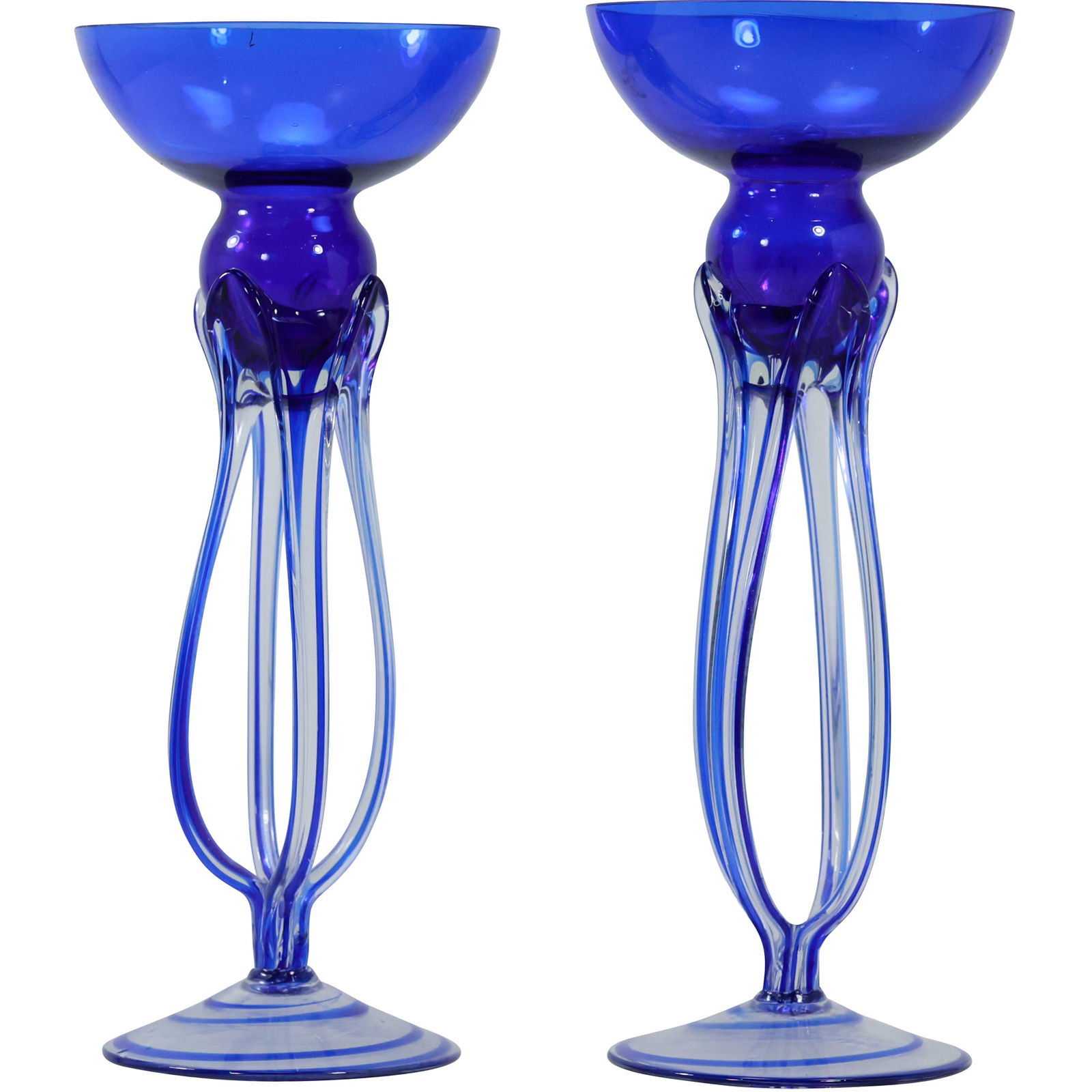 Pair of Vintage Jozefina Art Deco 'Jelly Fish' Glass Vases/Bowls/Compotes (1 of 15)