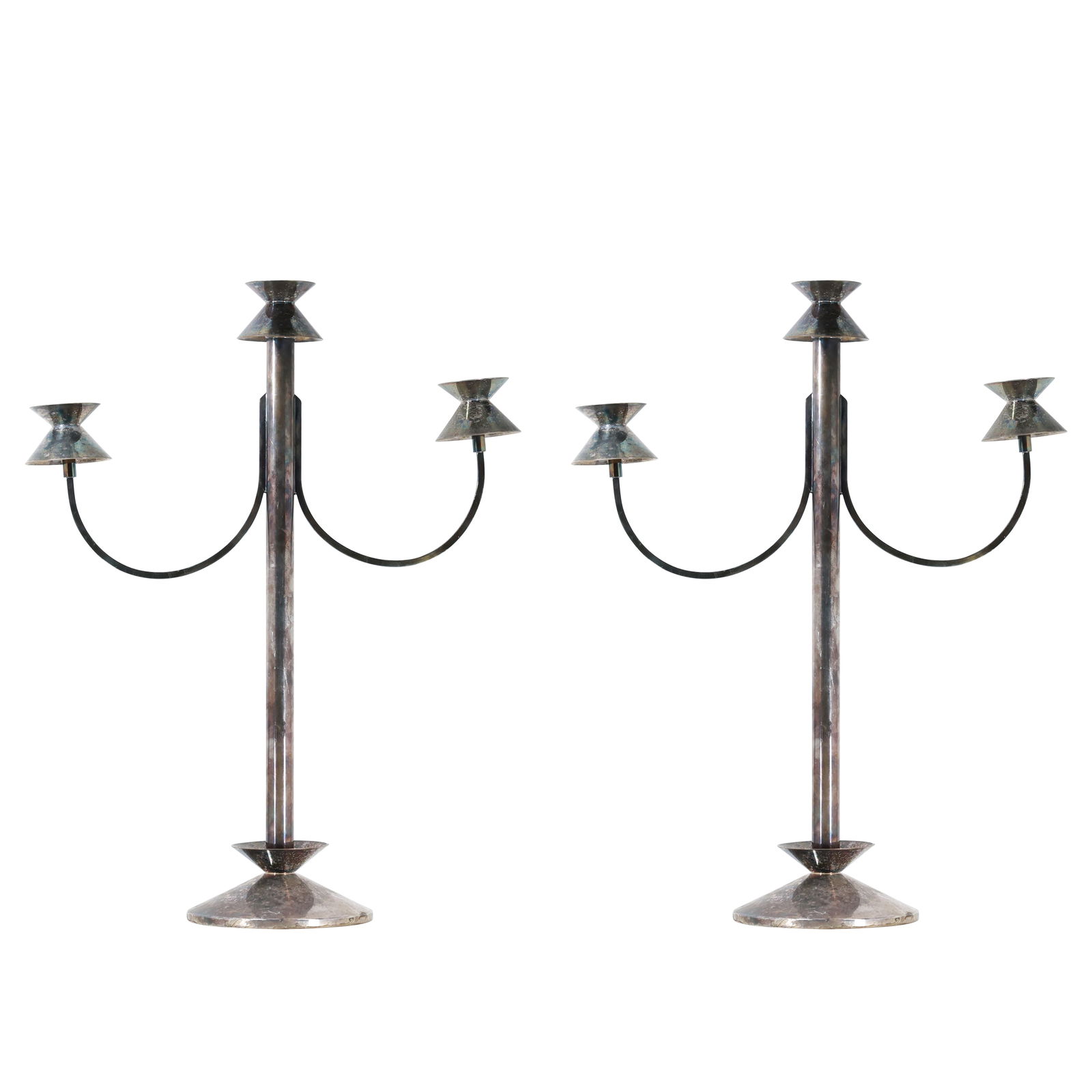 Pair of Sheffield Silver Co EPC Mid-Century Modern Silver Plated Candelabra (1 of 14)