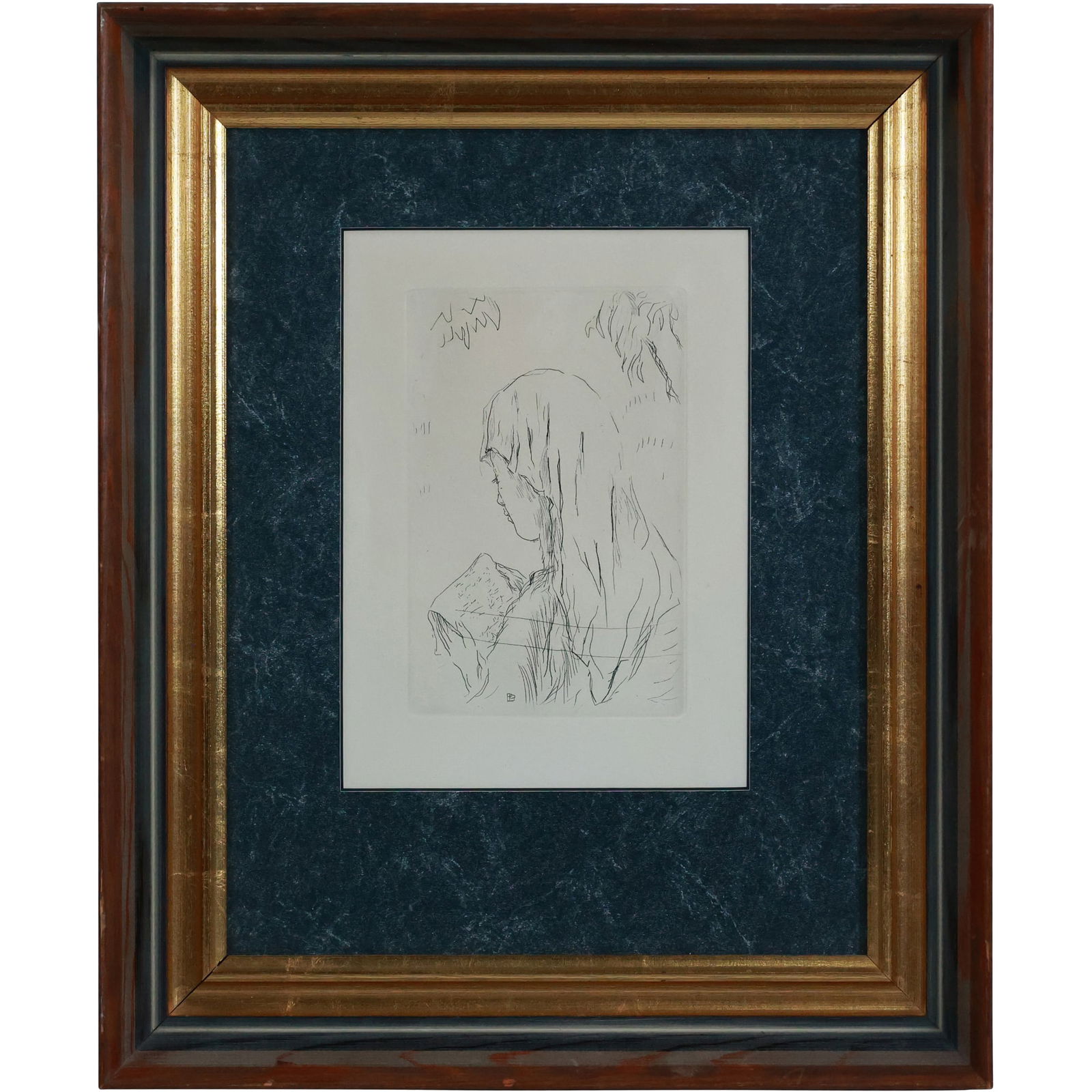 Jeune Fille Lisant by Pierre Bonnard, Original Etching, Framed, COA on Verso (1 of 10)