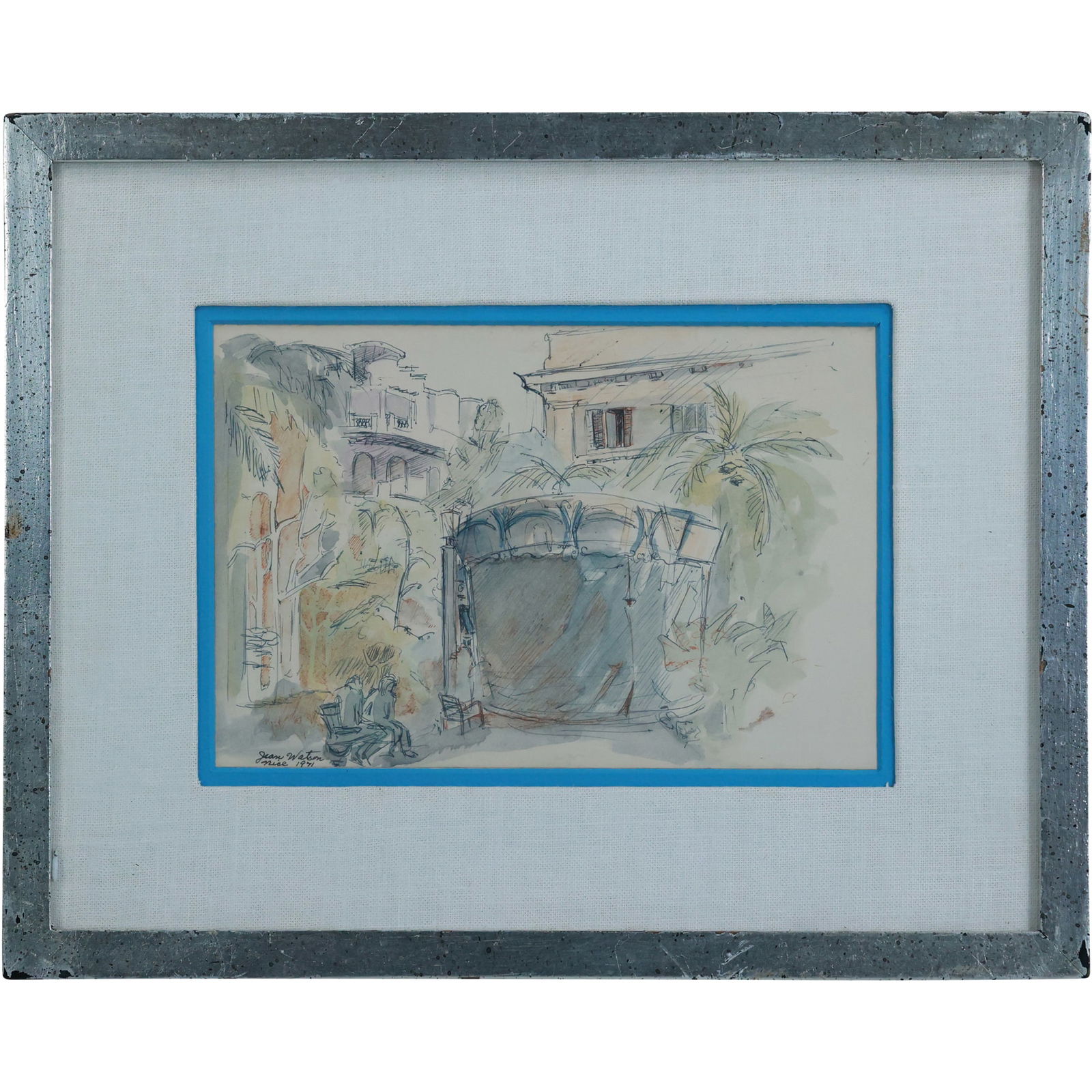 Jean Watson, 20th C. American, Watercolor Painting, Impressionism Nice, France (1 of 12)