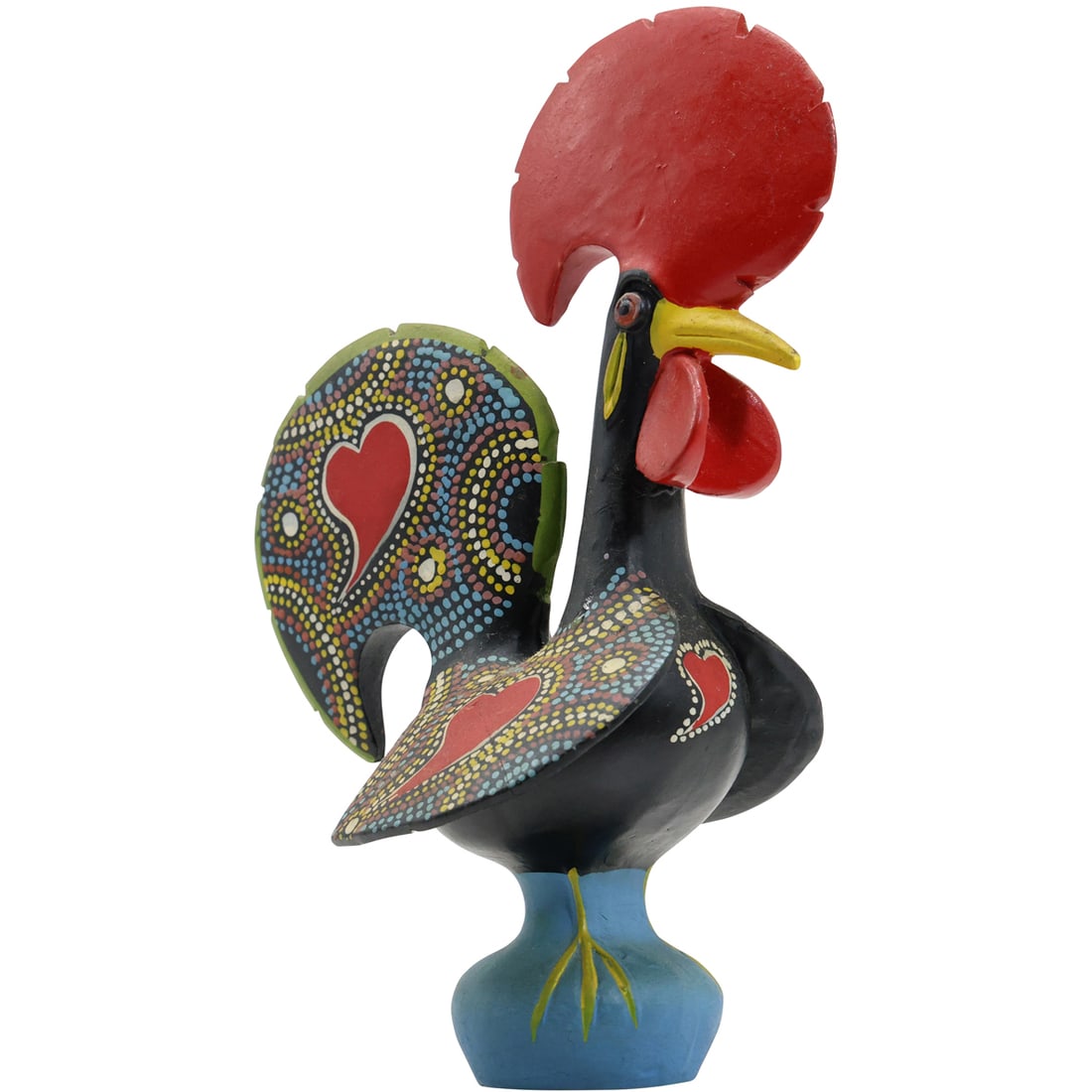 20th C. Hand Painted and Decorated Portuguese Rooster / Barcelos Rooster Sculpture10 in. height (1 of 13)