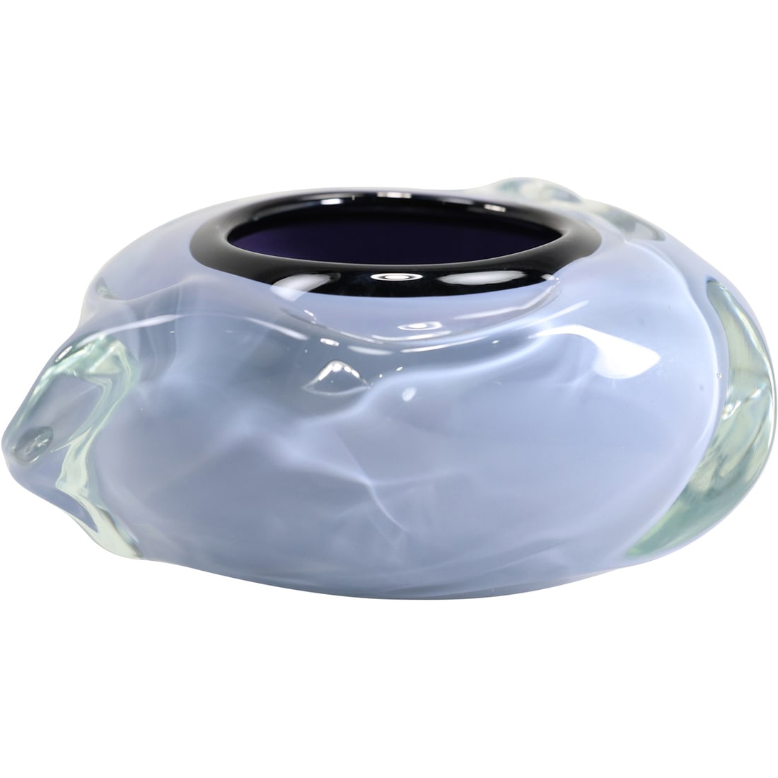Vintage Blown Art Glass Sculptural Center Bowl by Malis & Jaffe for Germantown Glassworks: This stunning blown art glass bowl, crafted by Malis & Jaffe for Germantown Glassworks, exemplifies the timeless beauty of vintage handmade decor. Designed as a large sculptural centerpiece, the bowl 