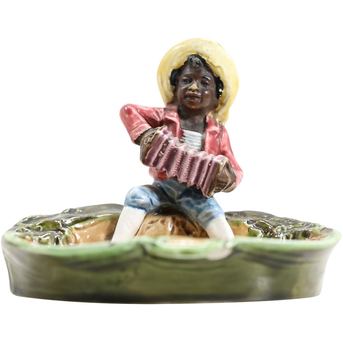 Majolica Boy Playing Accordion Early Americana (1 of 16)