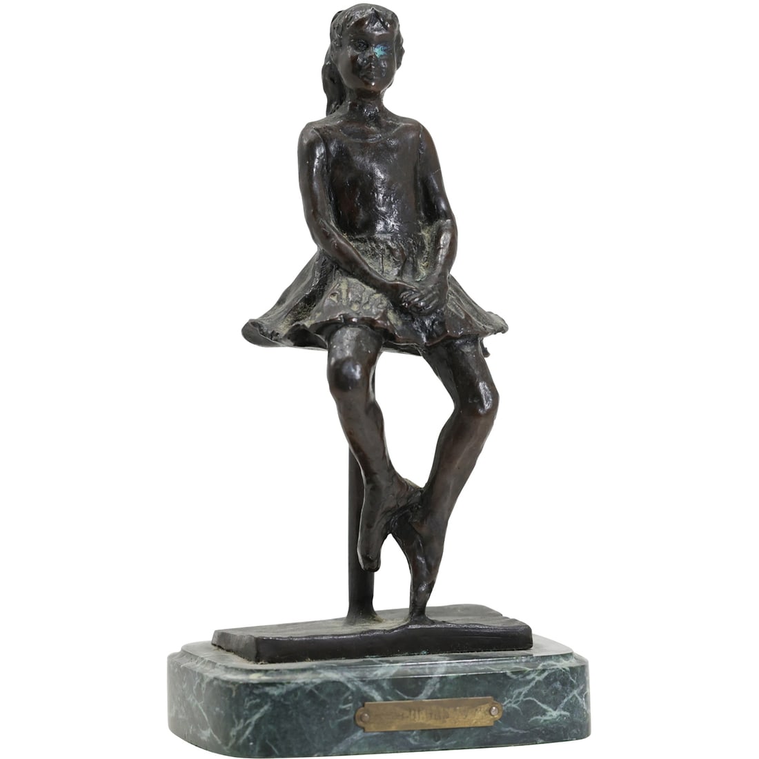 Vintage Degas Ballerina Resting Bronze Sculpture Statue (1 of 12)