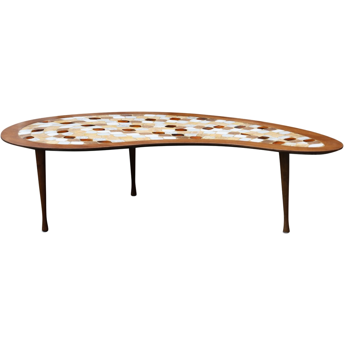 HOHENBERG ORIGINAL Mosaic Tile Top Teardrop Shaped Coffee Table Mid-Century Modern (1 of 20)