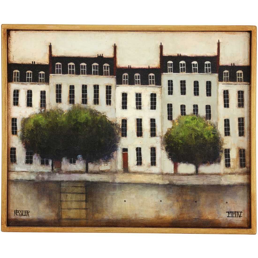 Paris on the Seine by Daniel Patrick Kessler, Vintage Giclee Art on Canvas, Signed, Framed (1 of 14)