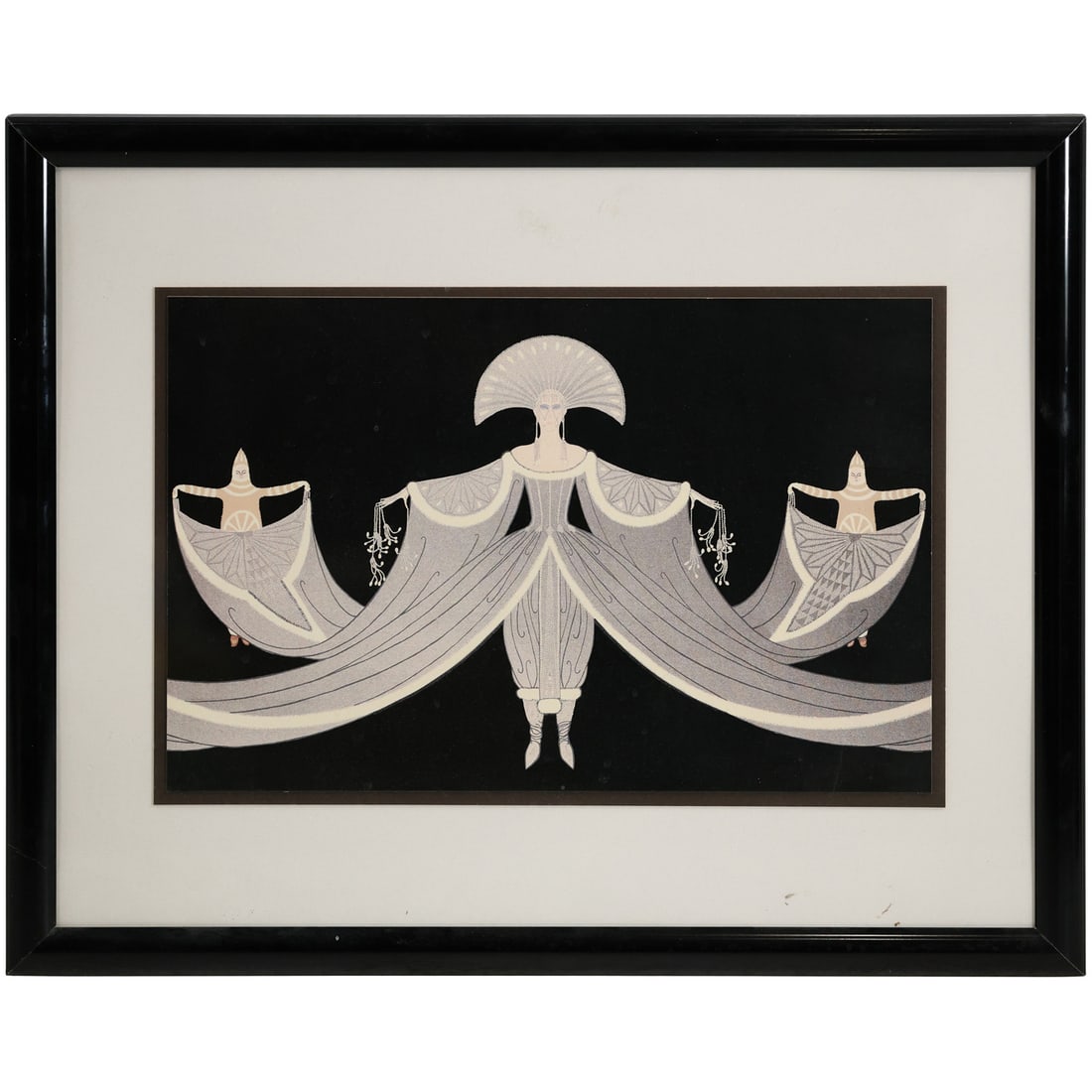 ERTE, "La Mer Blanche": Costume Design Framed Serigraph Art Deco (1 of 11)
