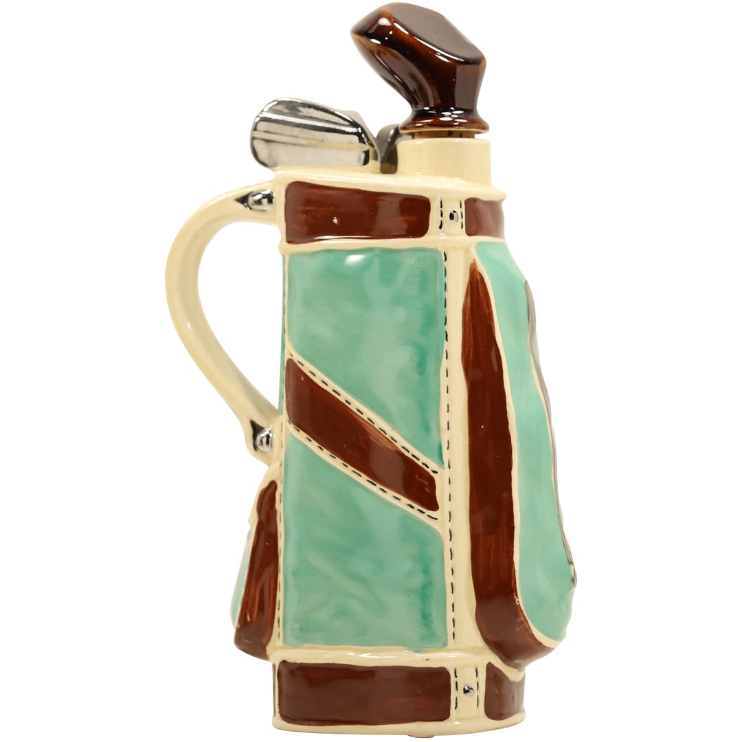 1960s Glazed Ceramic Golf Bag Liquor Music Box Decanter (1 of 9)