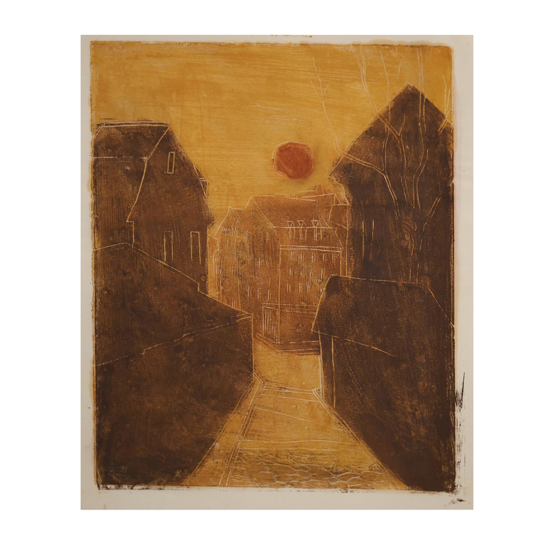 Donald Purdy, American, Mixed Media Rural Street Scene with Buildings, From Estate of Artist (1 of 12)