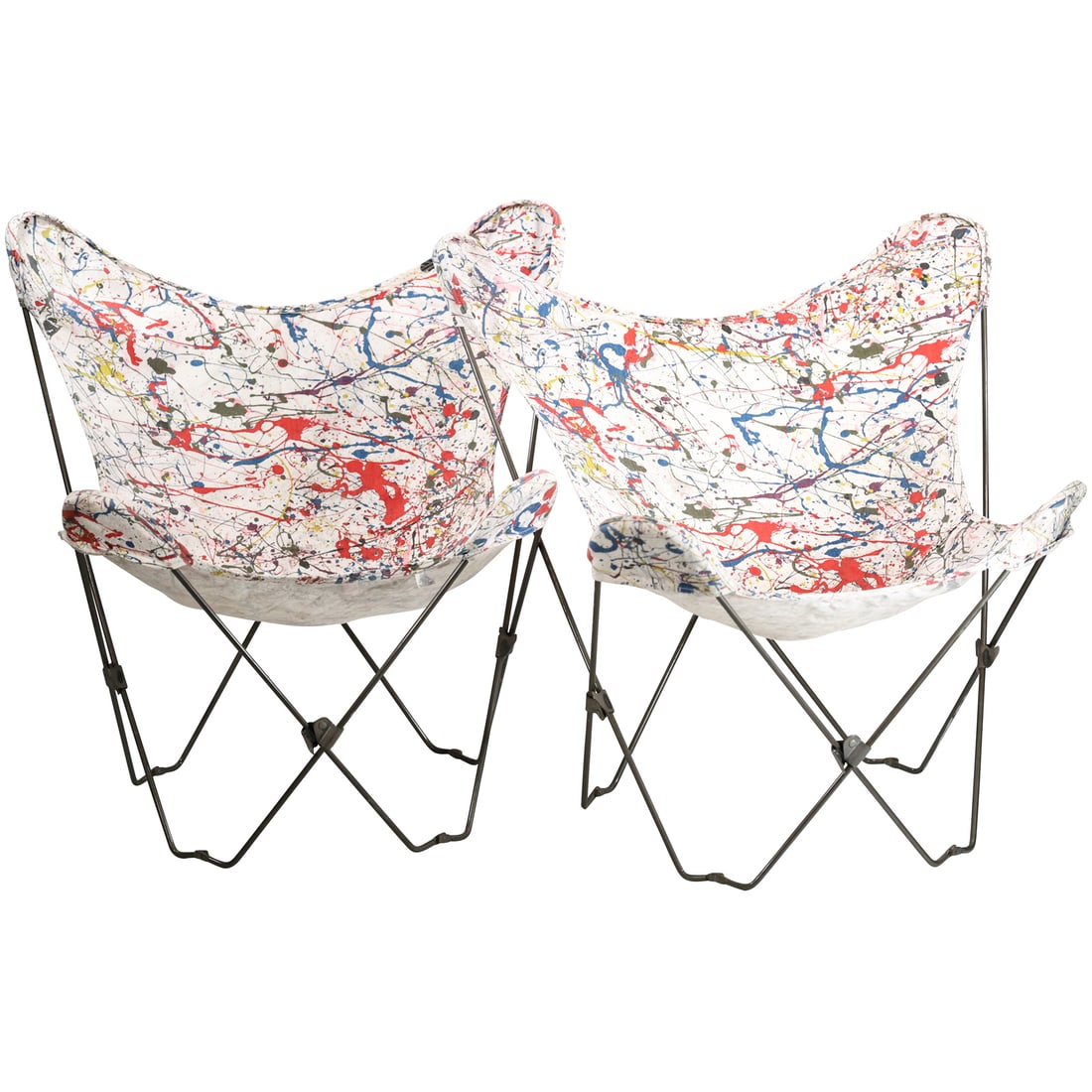 Matched Pair Modern Design Butterfly Chairs (1 of 17)