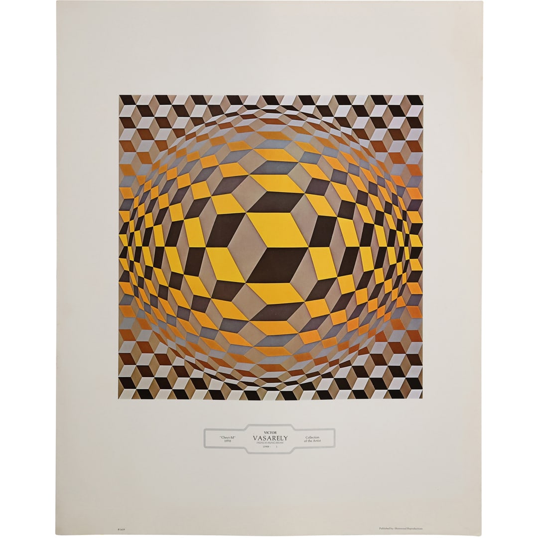 Victor Vasarely, Color Lithograph Print, OP-ART, "Cheyt-M 1970", 28.5 in. x 22.5 in. (1 of 11)