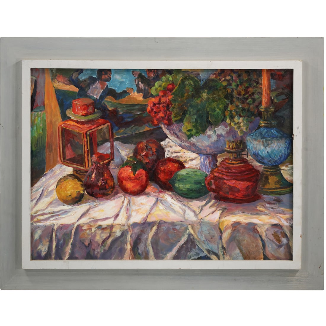 Fabulous 20th C. Oil on Canvas Painting Table Top Still Life, Framed (1 of 15)