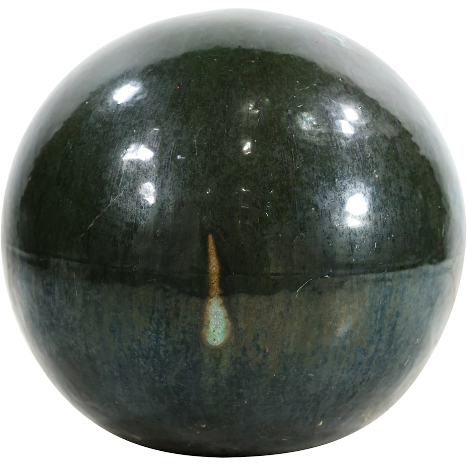 Mid-Century Modern Glazed Green Ceramic Sphere (1 of 9)
