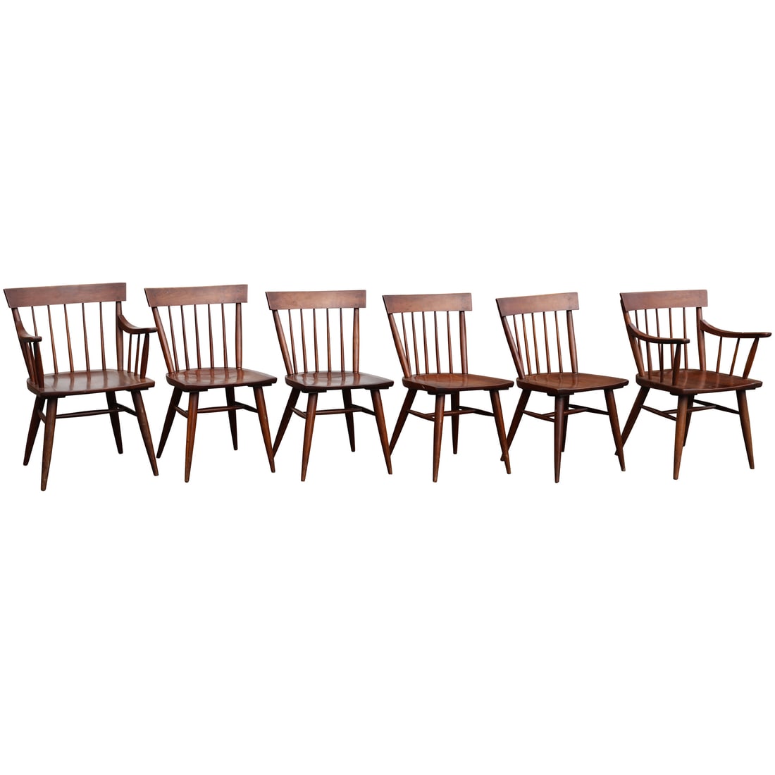 Paul McCobb Style Spindle Chairs by Willett Furniture - Set of 6 (2 Armchairs and 4 Armless Chairs) (1 of 19)