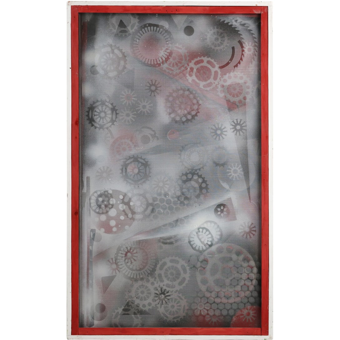 Ron Fountain, 20th C. Modernism Industrial "Gears, Sprockets" Oil Painting (1 of 20)