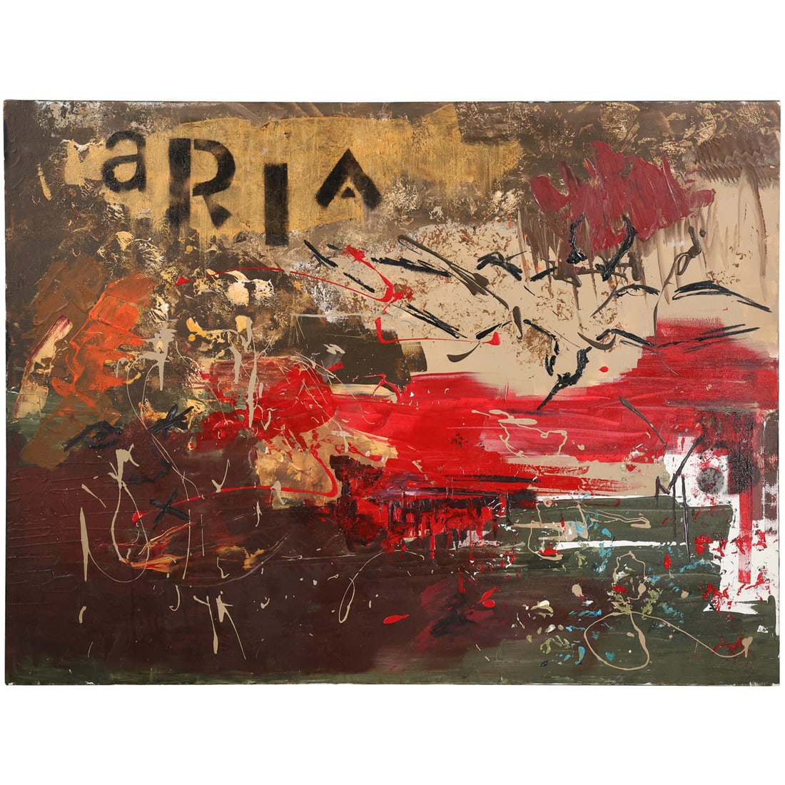Large Oil on Canvas Outsider Art "ARIA" Abstract (1 of 15)