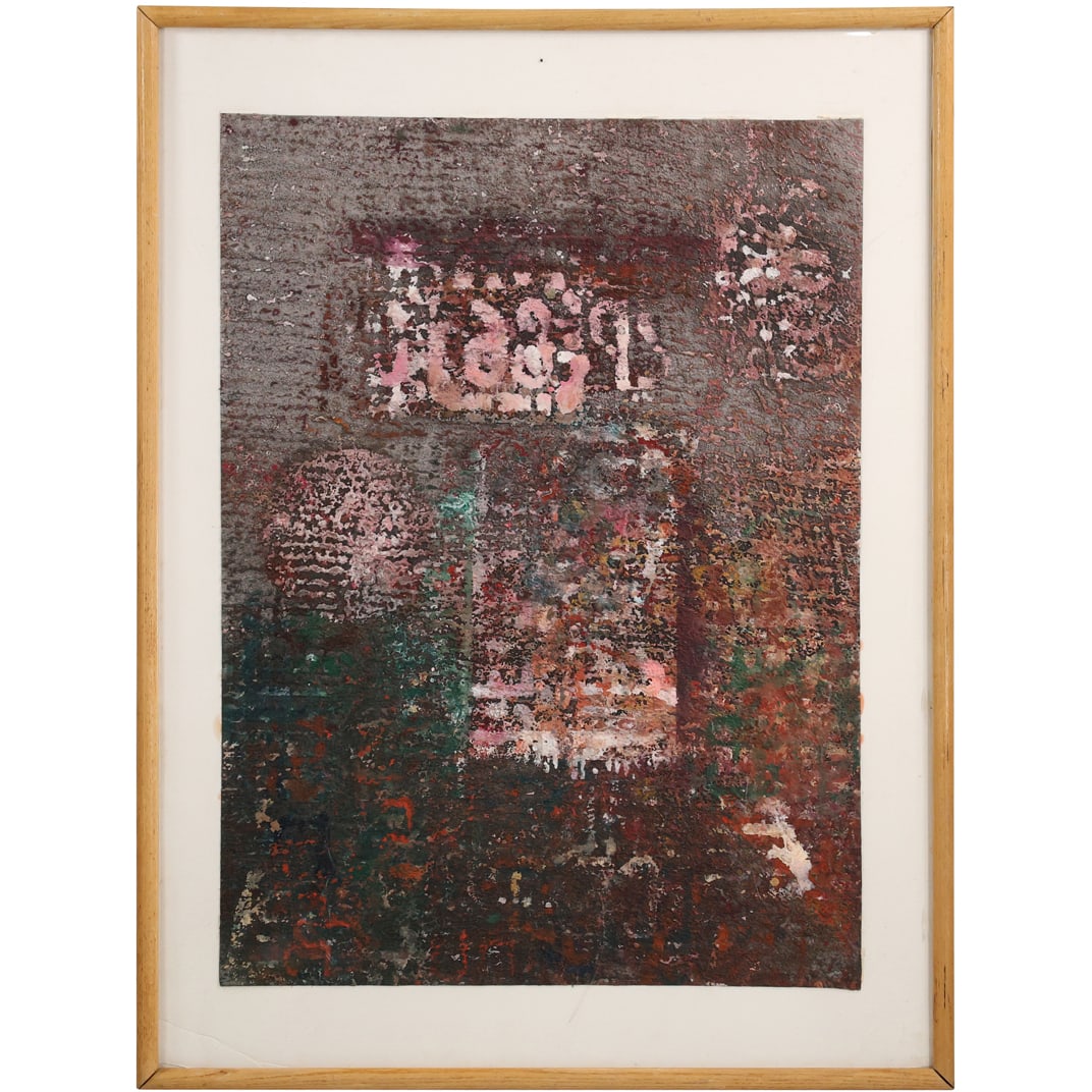 Olivia Koopalethes (1921 - 2019) , "Behind The Scenes", Media Encaustic, Pigmented Beeswax (1 of 18)