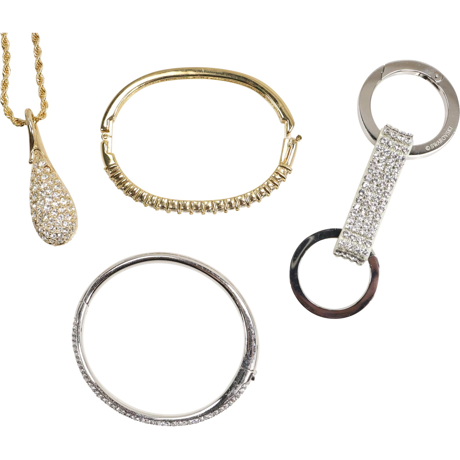 [4] marked Swarovski Necklace 31 in. x 2 in. x 5/8 in.; Swarovski Bracelet 2 3/.4 in. x 2 1/8 in. ; (1 of 17)