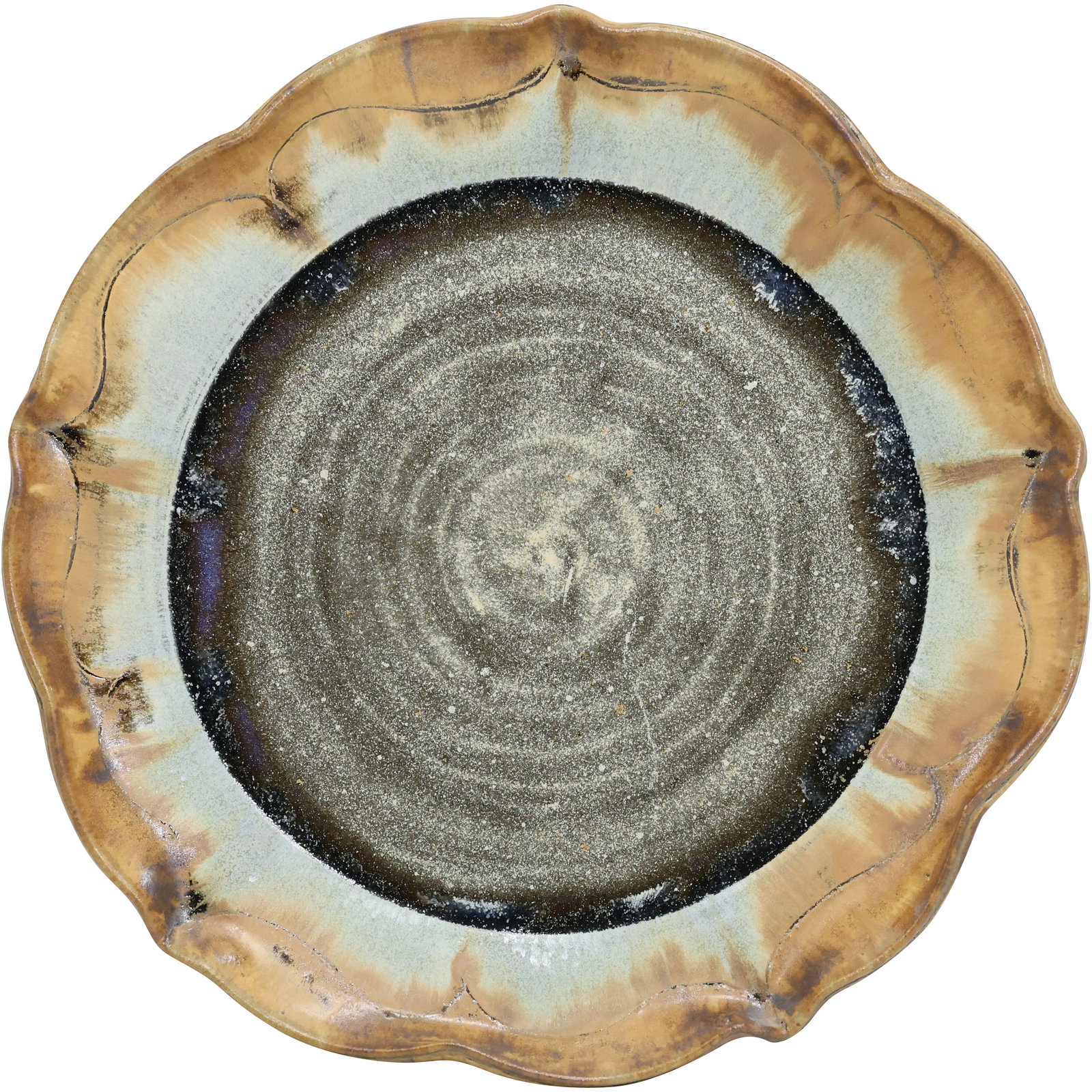 Studio Art Pottery Round Serving Platter 18 inches diameter (1 of 15)