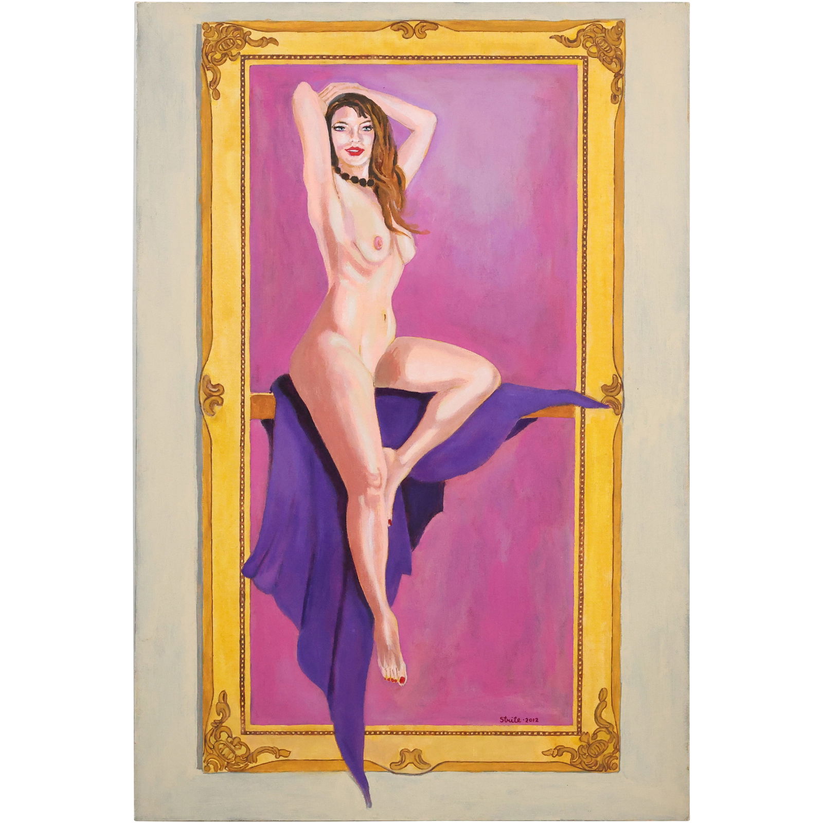 Norman Strite, American Artist, Oil on Board Painting Nude Pin-up Girl: Norman Strite, American Artist, Oil on Board Painting Nude Pin-up Girl. size: 36 x 24 ; Author of Book: Norman Strite in the Temple of Beauty. Figure Paintings and Drawings by Norman Strite. Norman St