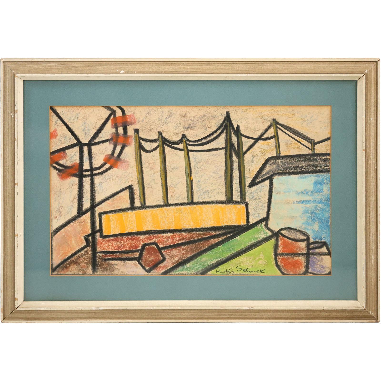 Ruth Selnick (20th Century) American, Watercolor Painting Circus Carnival, Signed, Framed (1 of 10)