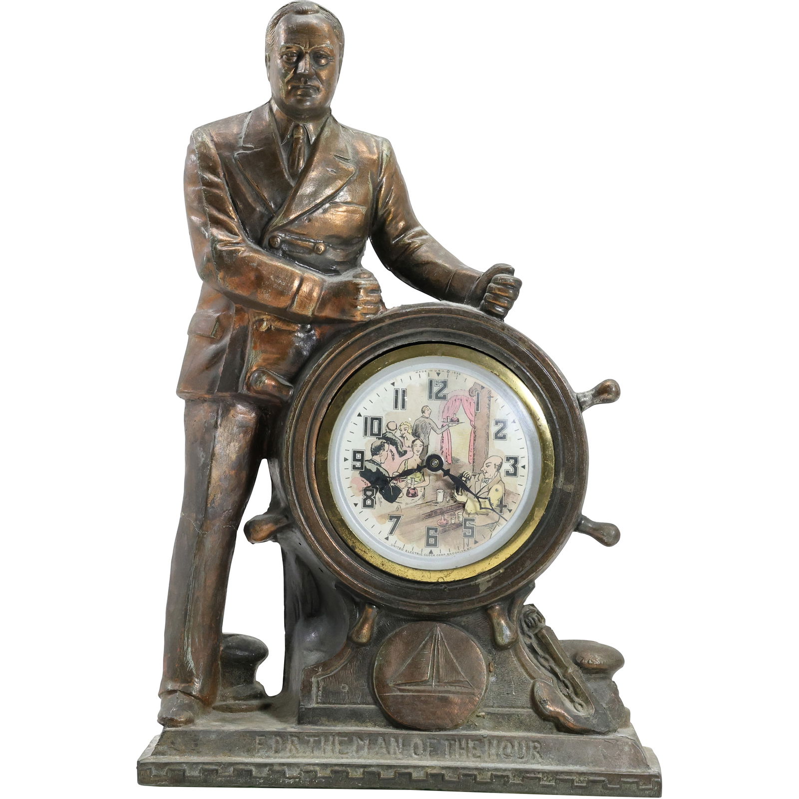 Circa 1940s Fdr, Franklin Delano Roosevelt, Man Of The Hour Mantle