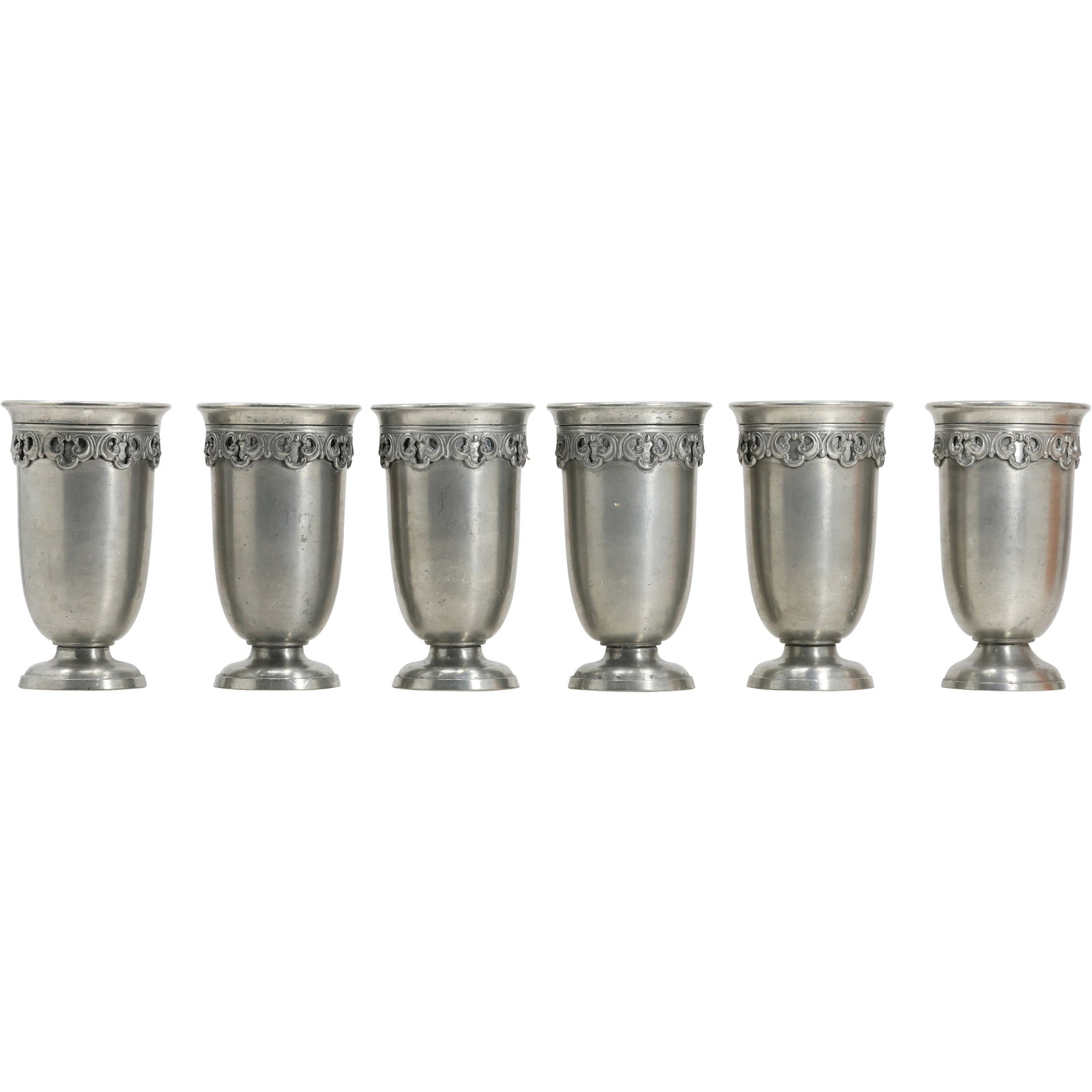 Set of 6 Pewter Tumbler Goblets 5.75 in. height (1 of 14)