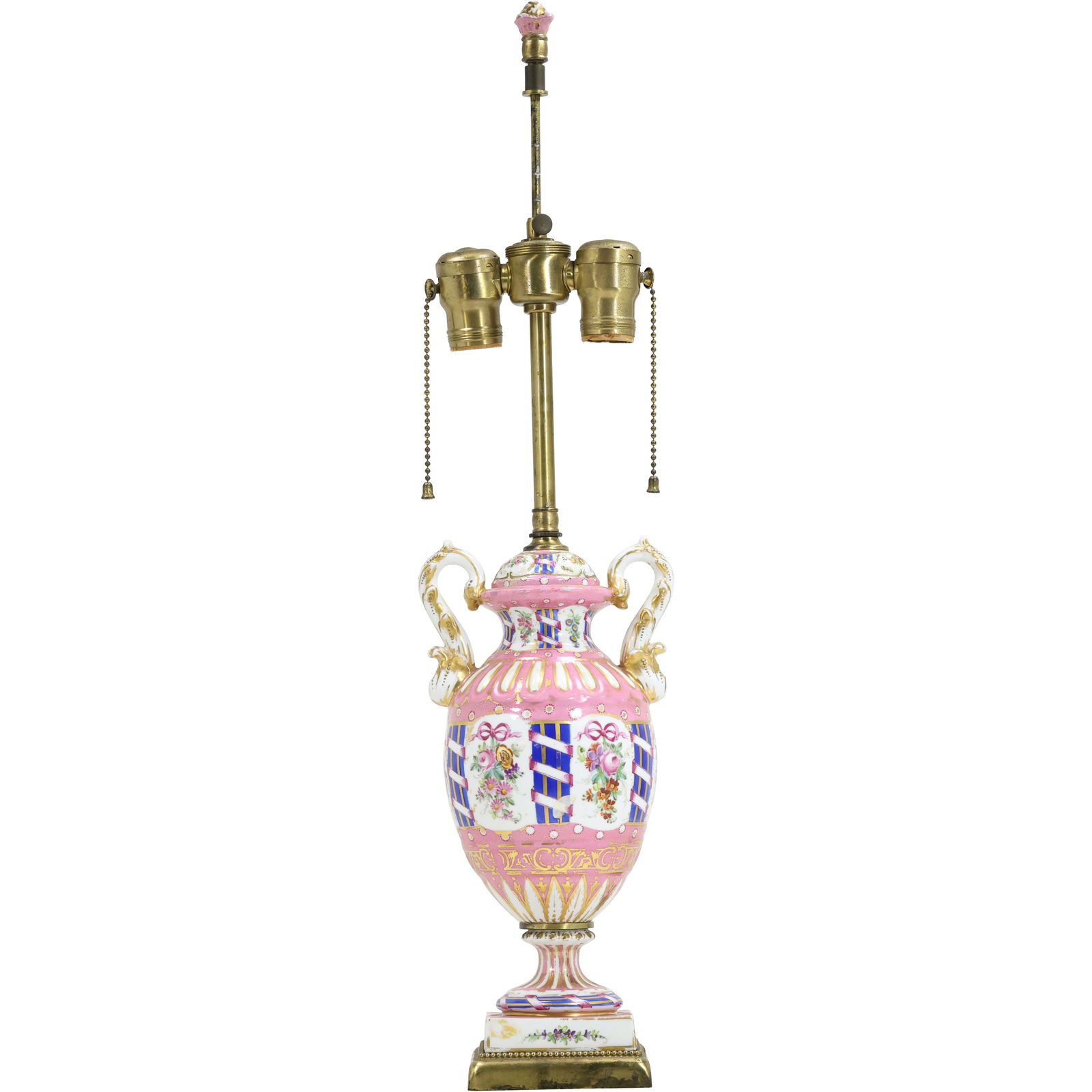 19th C. Dresden or Meissen Fine Porcelain Urn Table Lamp, 24 in. overall height (1 of 20)