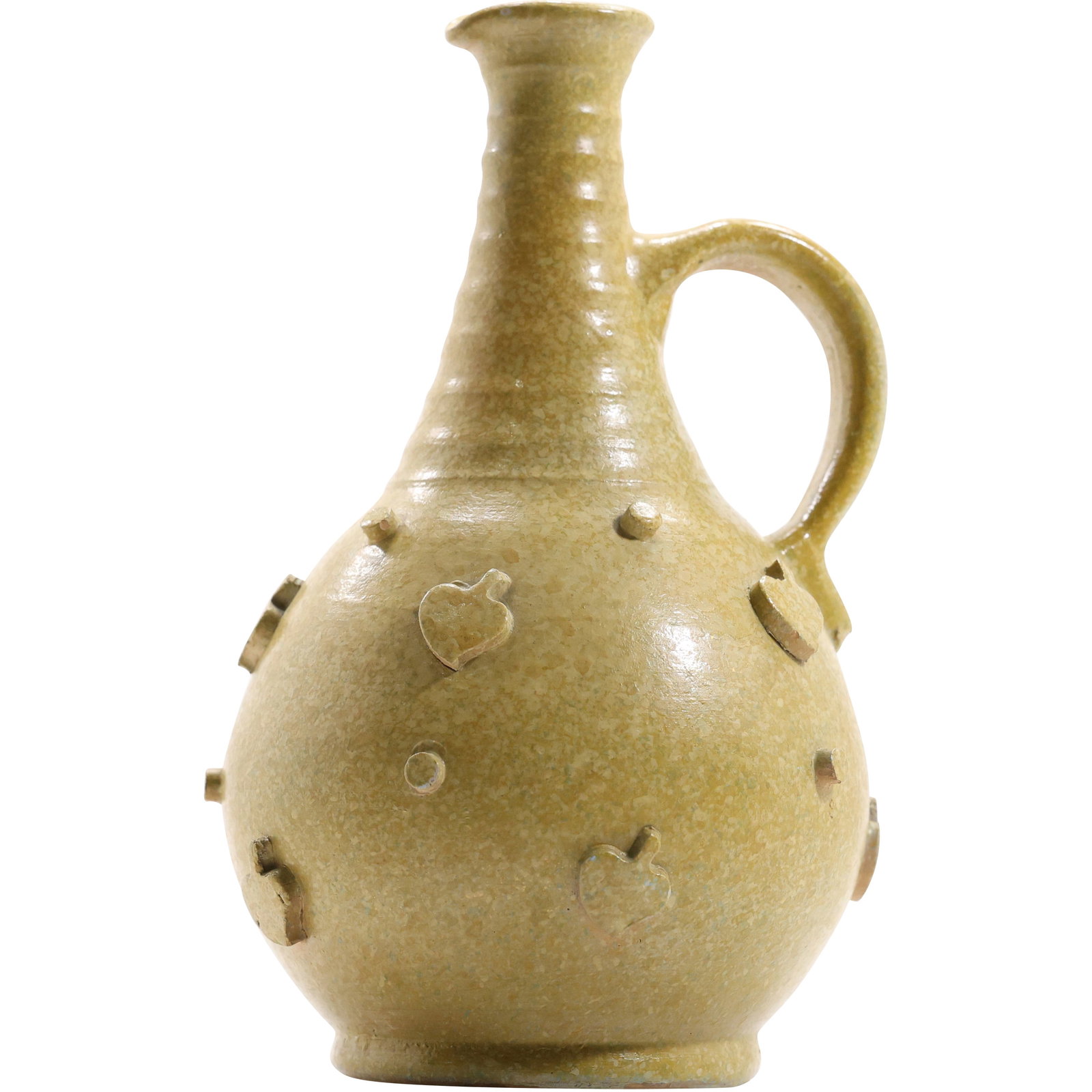 marked Keramos Denmark, Art Pottery Jug with Handle 10 inches height x 6 inches (1 of 16)