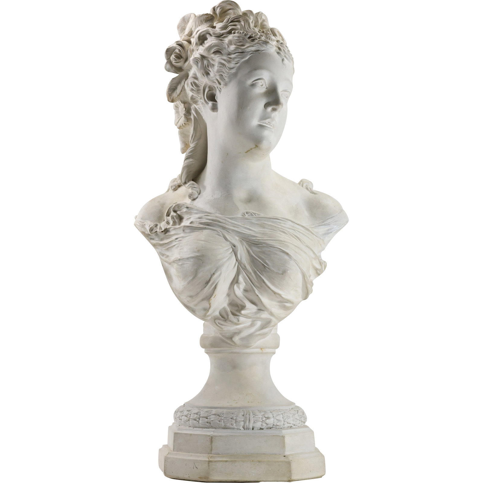 Artist Signed Victorian Lady Bust in Plaster Composition, Nice Detail, Vintage, 26 in. height (1 of 15)