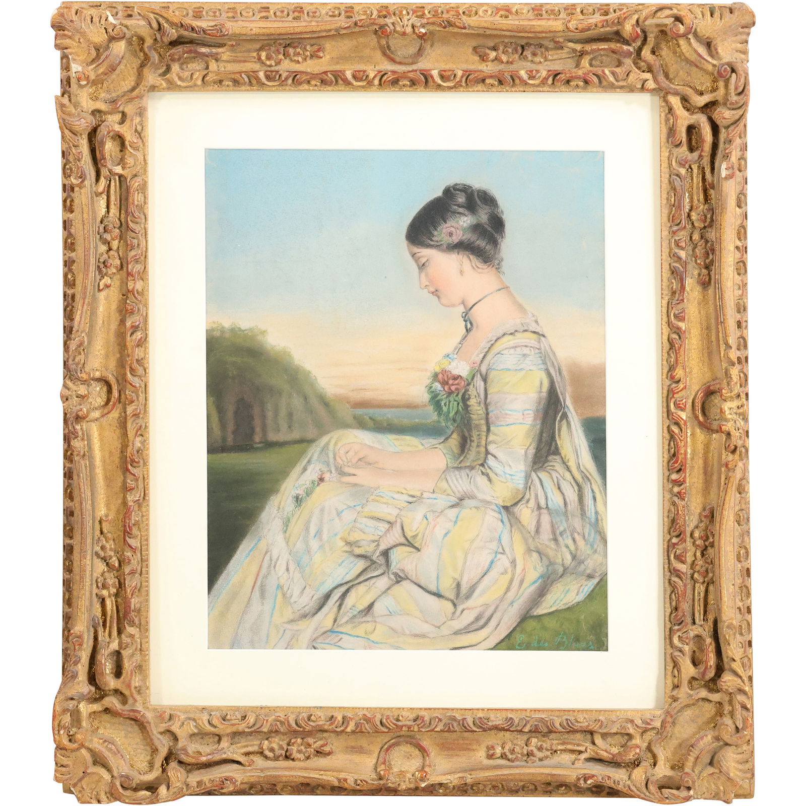 Signed E das Blaas, Oil Painting Elegant Woman Seated, Framed (1 of 17)