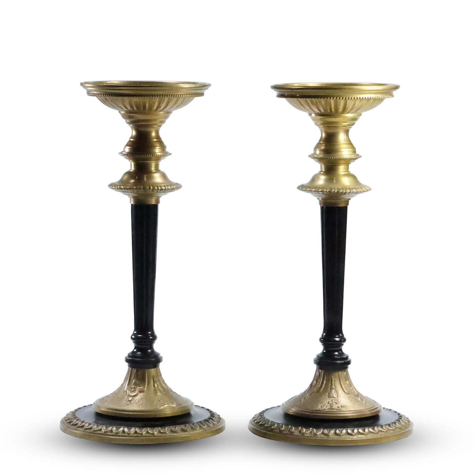 Pair of French Empire Style Gilt Bronze Candlesticks (1 of 20)