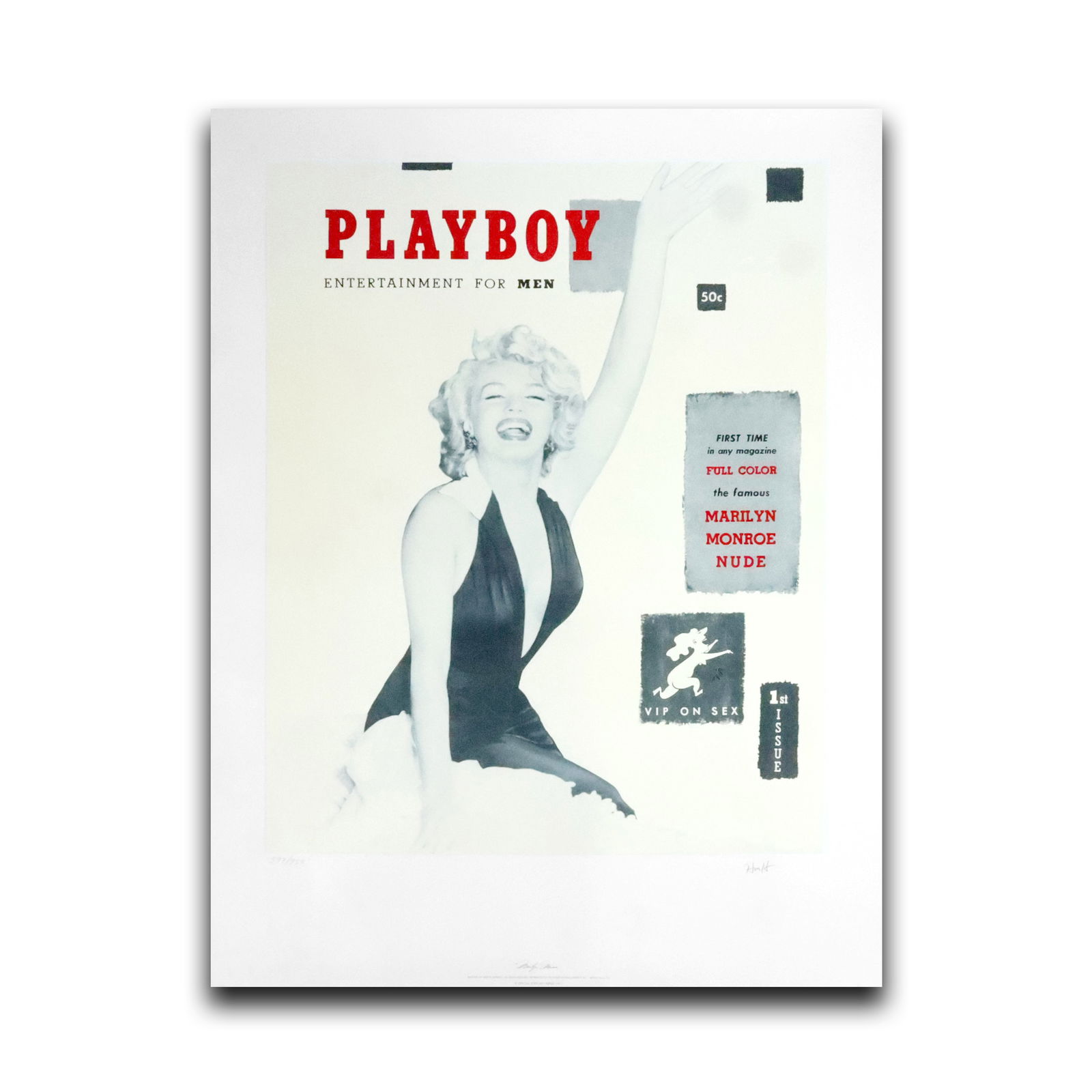 Limited Edition Print of First Playboy Cover Featuring Marilyn Monroe, Initialed by Hugh Hefner, Num (1 of 16)