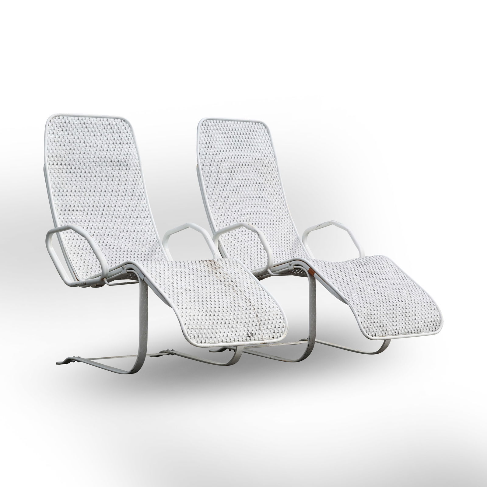 Vintage Lloyd Loom Flanders Perma Wicker Bay Breeze Chaise Lounge Chairs (1 of 15)