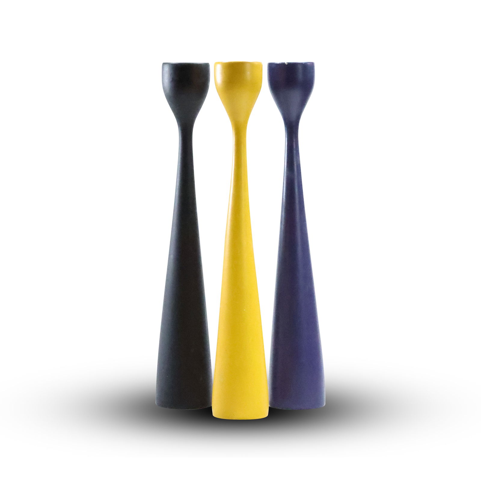 [3] 1960s Maximalist Colorful Tall Painted Danish Candlesticks (1 of 20)