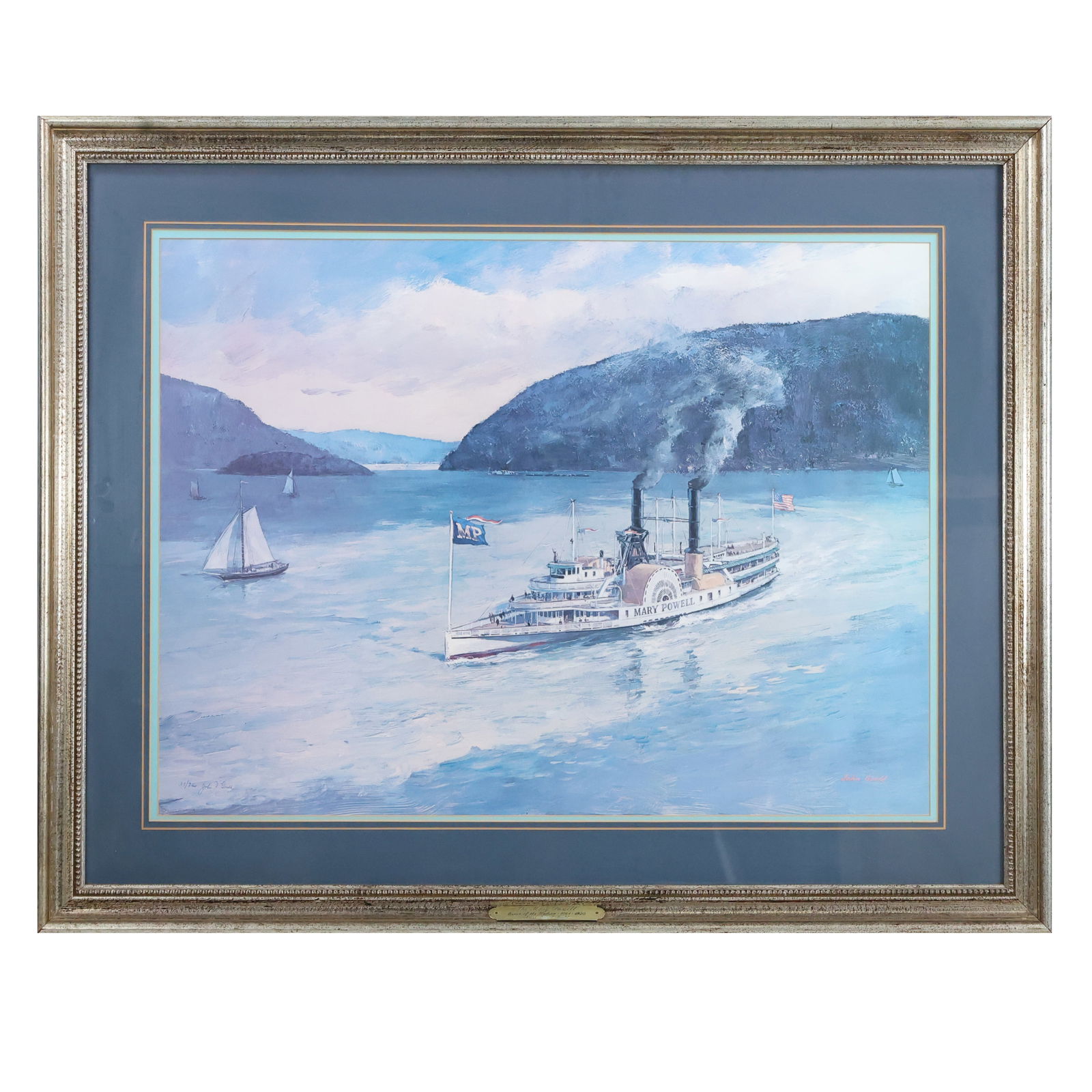 John F Gould, Lithograph #39/750, "The Mary Powell" Queen of the Hudson 1864-1920, Riverboat (1 of 15)