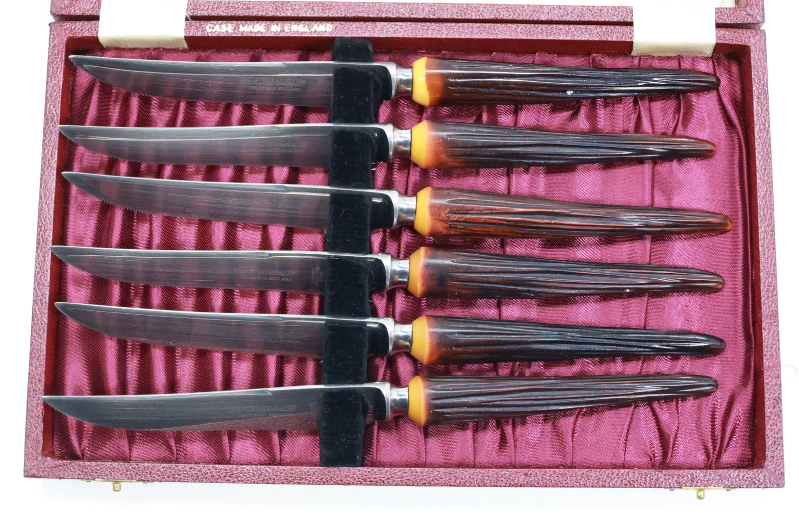 Cutlery in Box, Kirk Cutters, Sheffield England, Horn Handles: Cutlery in Box, Kirk Cutters, Sheffield England, Horn Handles; box size 10 in. x 6.5 in. **Important Pick-Up Information: Lots 1-100 are located at our Auction Gallery at 174 Glasco Turnpike, Saugerti