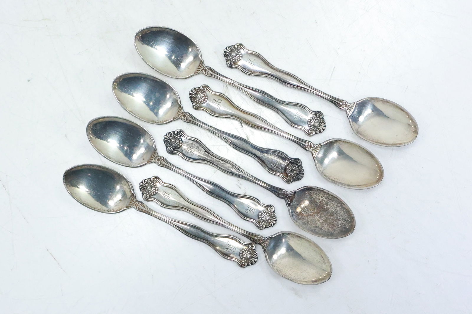 8 Sterling Silver Spoons weighs 286.7 grams (1 of 10)