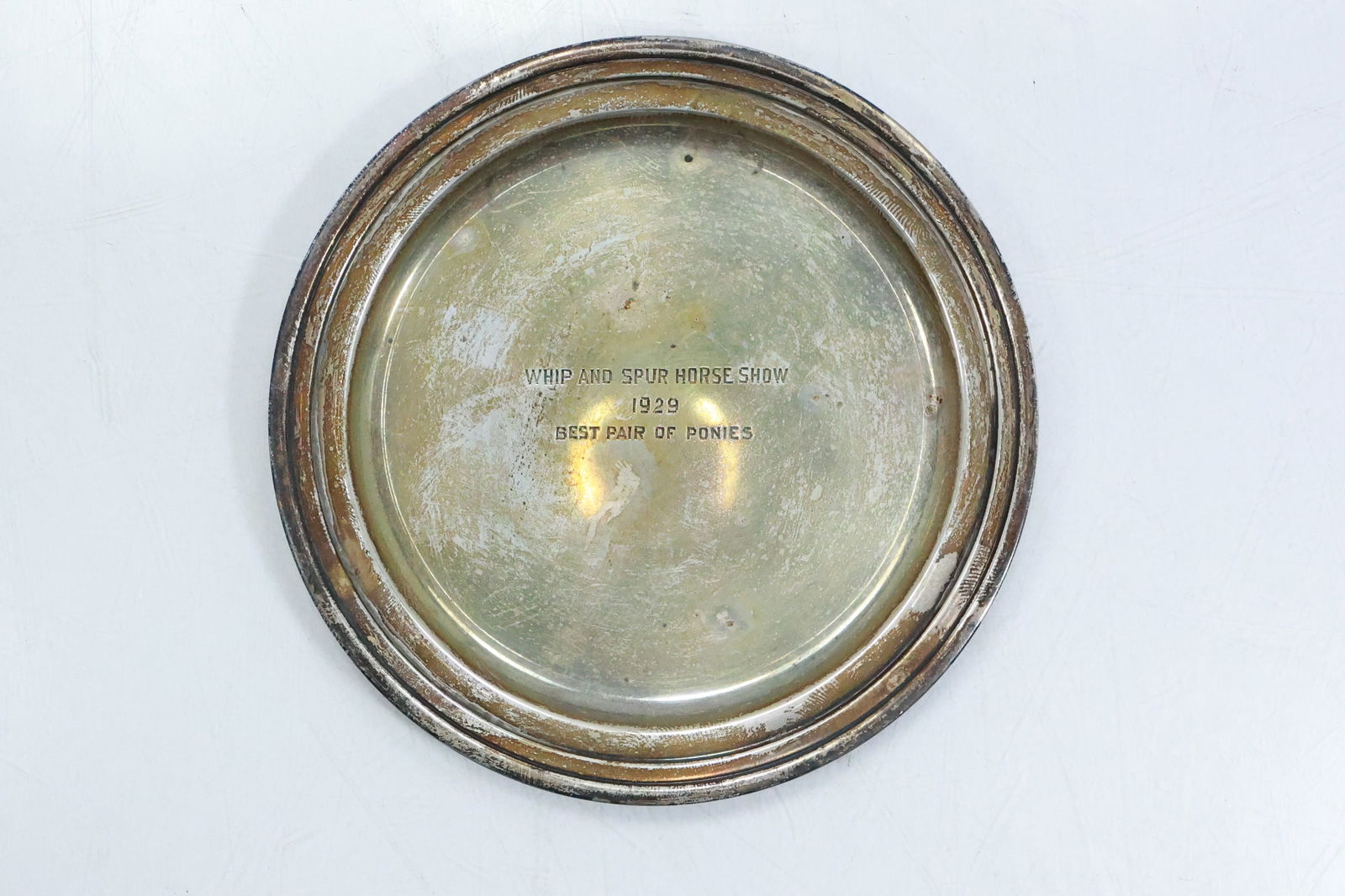 Tiffany and Co. Makers Sterling Silver Small Dish, 1909 Whip and Spur Horse Show 4.25 in. diameter (1 of 10)