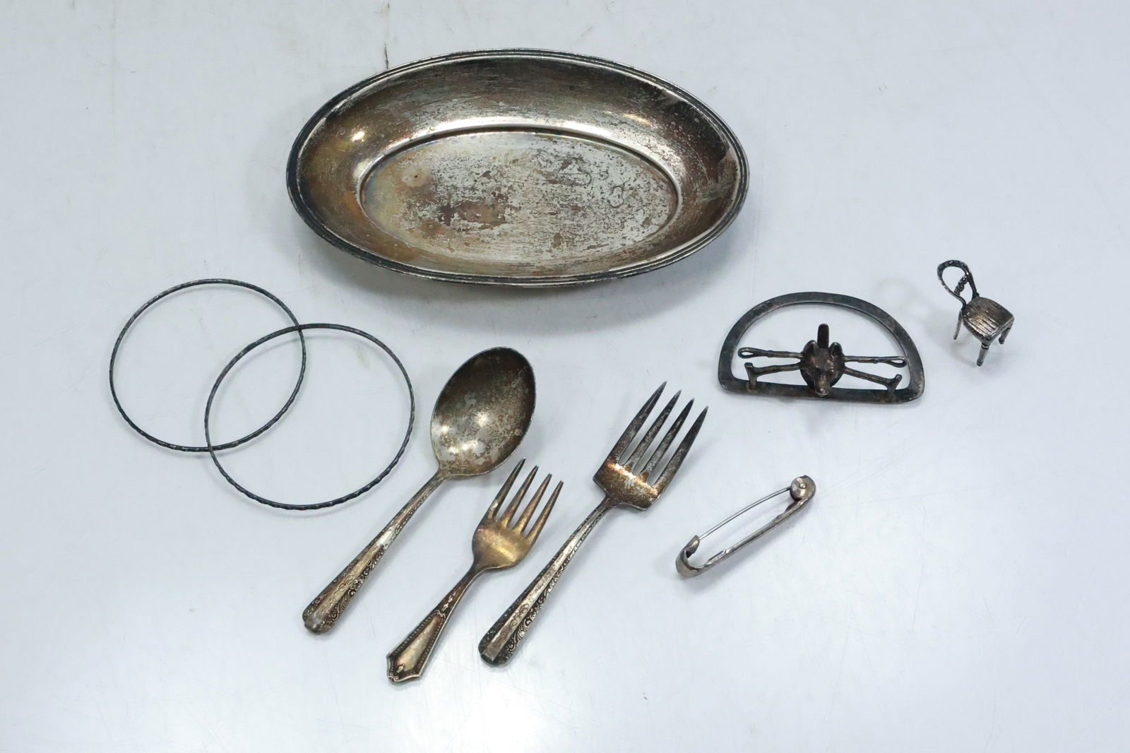 9 Pieces Assorted Sterling Silver Items weighs 139.3 grams (1 of 15)