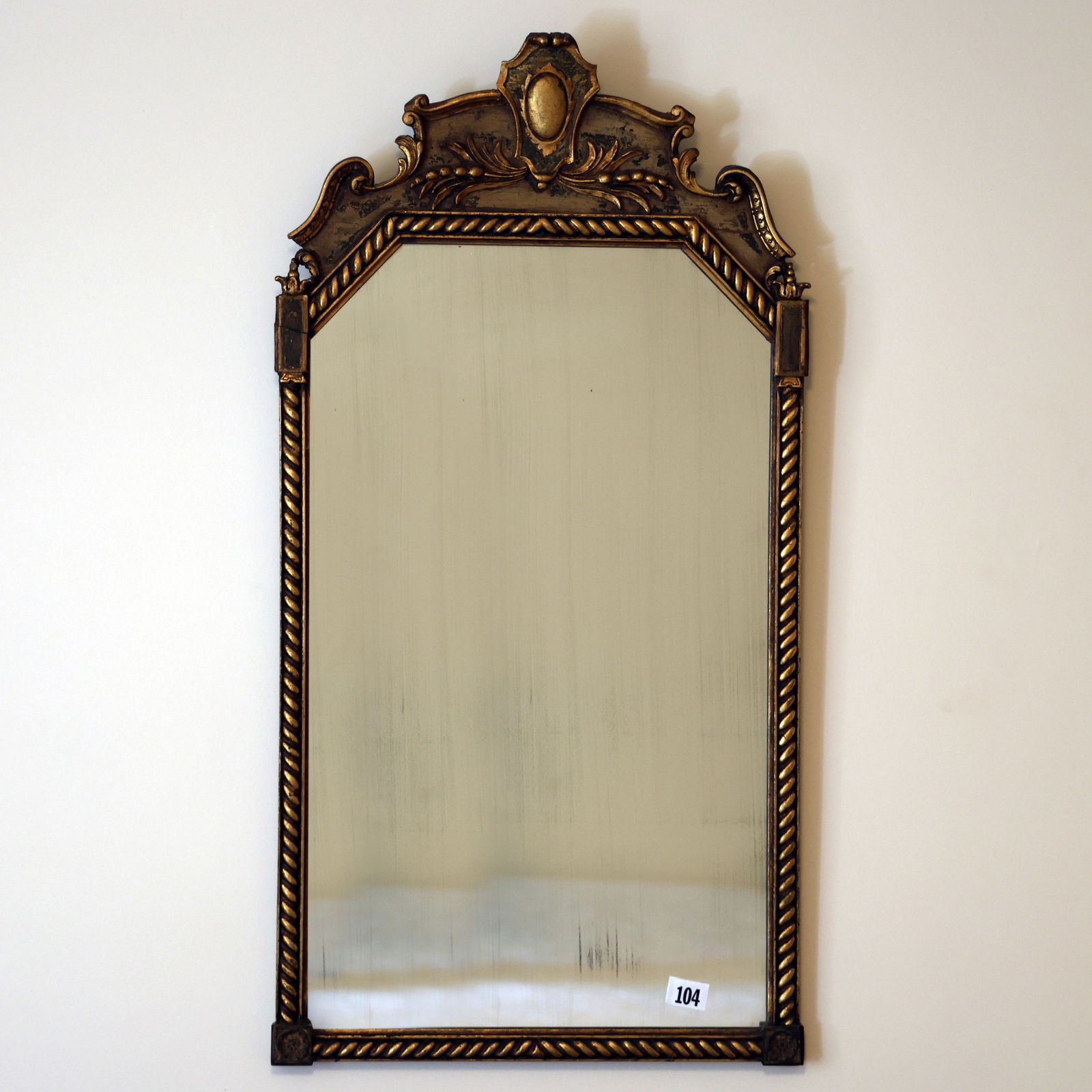 Vintage Formal Regency Gold Patina Frame Wall Mirror 38.5 in. x 19.5 in. (1 of 8)