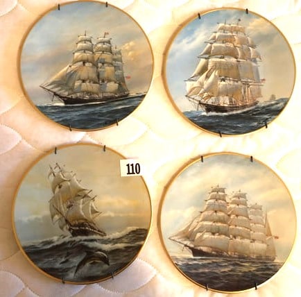 4 "Clipper Ship" Collector's Plates 8 in. diameter (1 of 8)