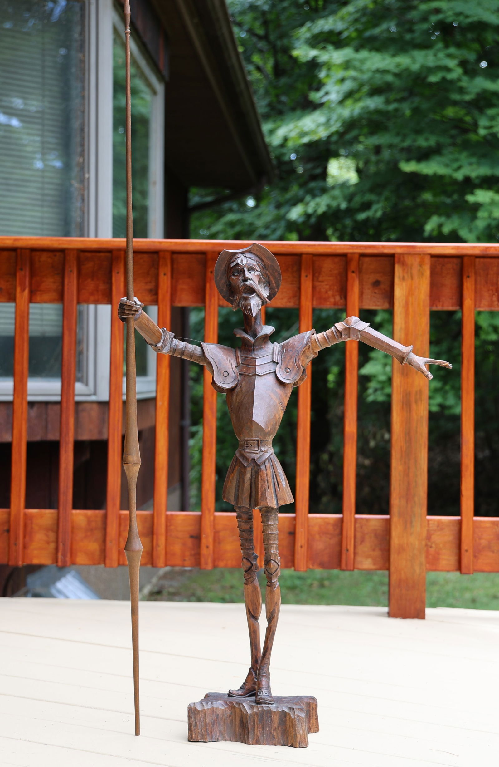 Don Quixote Wood Carving Statue Sculpture large size 47.5 in. height x 23 in. wide (1 of 18)