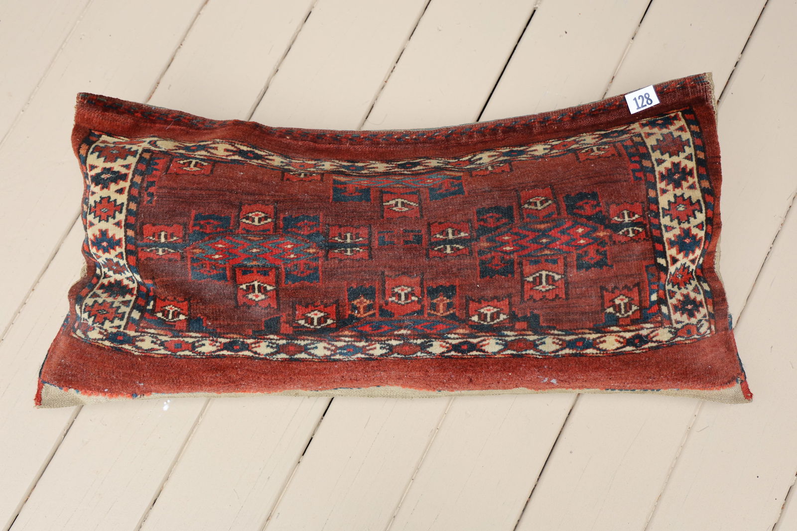Antique Kilim Saddle Bag / Pillow Seat size 32 in. x 14 in. (1 of 9)