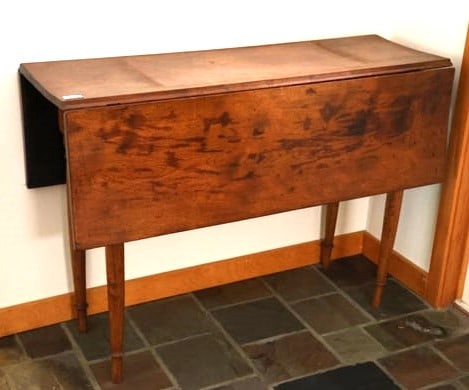 Early 1800s Antique Hudson Valley Drop Leaf Table 29 in. height x 41 in. length x 14 in. depth, (1 of 7)