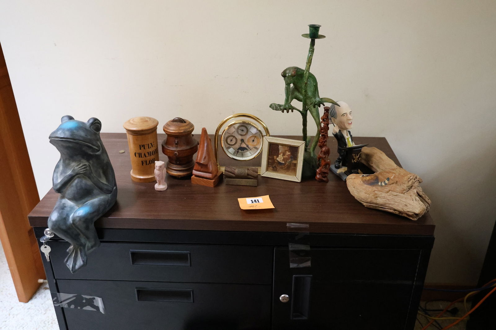 11 Piece Misc. Estate Grouping including Frog Figures, Clock, Etc. (1 of 12)