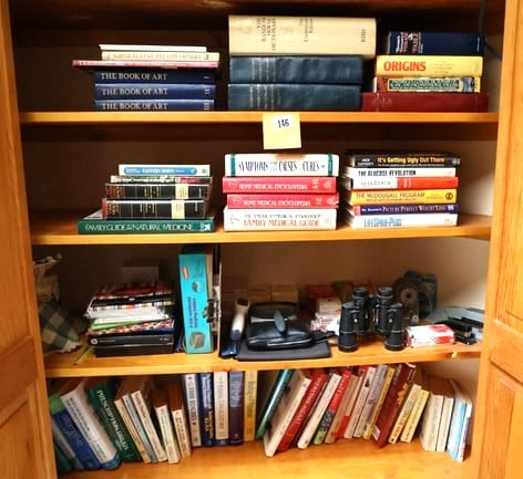 5 Shelves on Bookcase: Assorted Books including Art, Medical, Health - See Pictures (1 of 17)