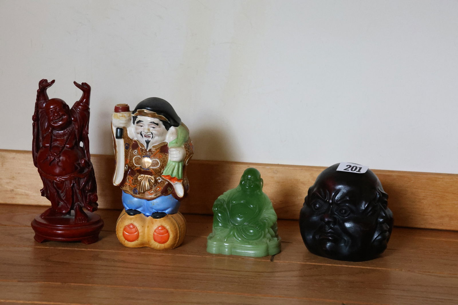 4 Piece Assorted: Oriental Buddhas, Immortal Figure, 4-Face Buddha Head (1 of 7)