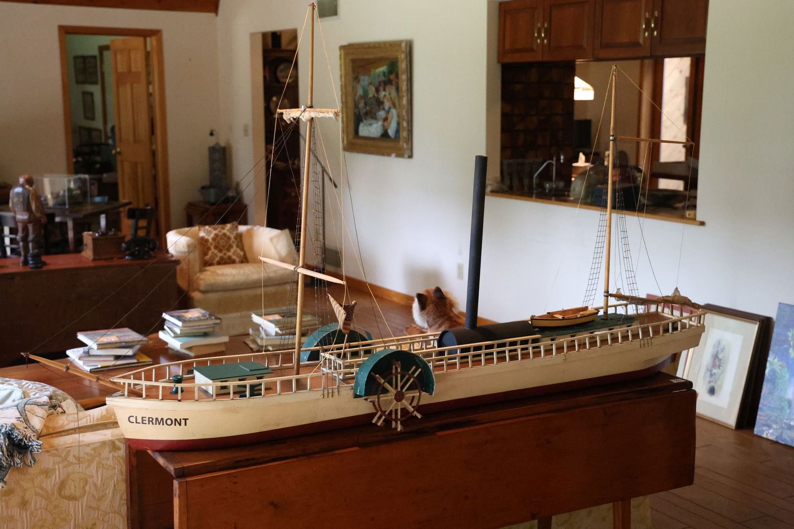The "CLERMONT" New York Hudson Riverboat Paddle Wheeler Wood Model 75 inches length (1 of 13)